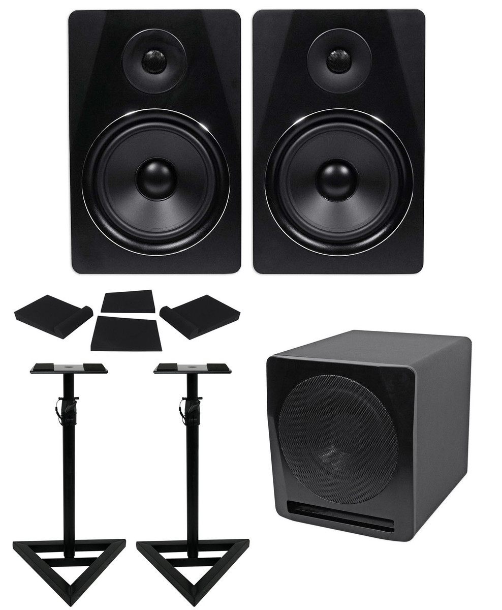  Rockville 2-Way 500W Active/Powered USB Studio Monitor Speakers  Pair, Black, 8 inch (APM8B) : Video Games