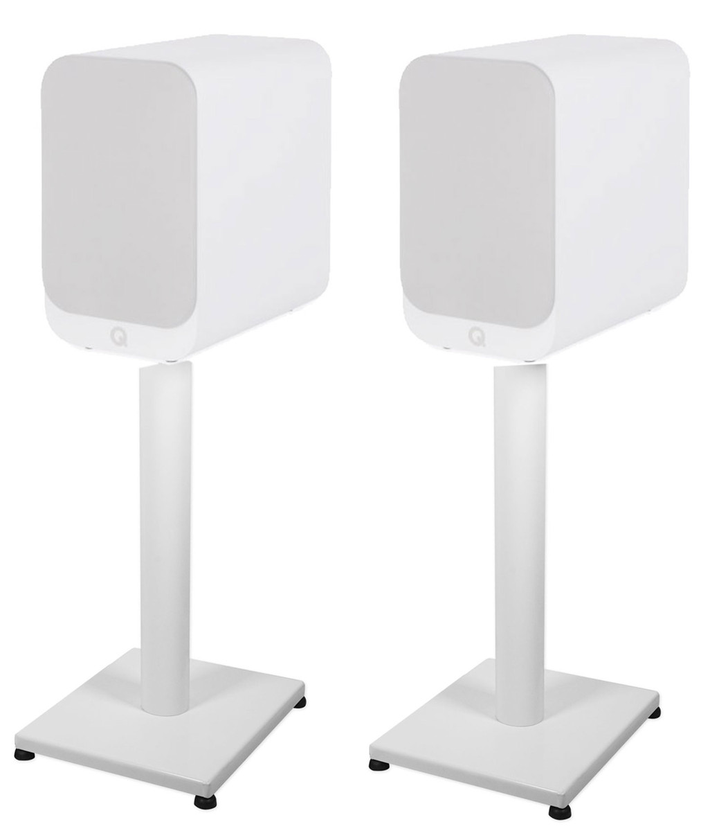 Pair Rockville RS21W 21" Steel Bookshelf Speaker/Studio Monitor Stands -  White