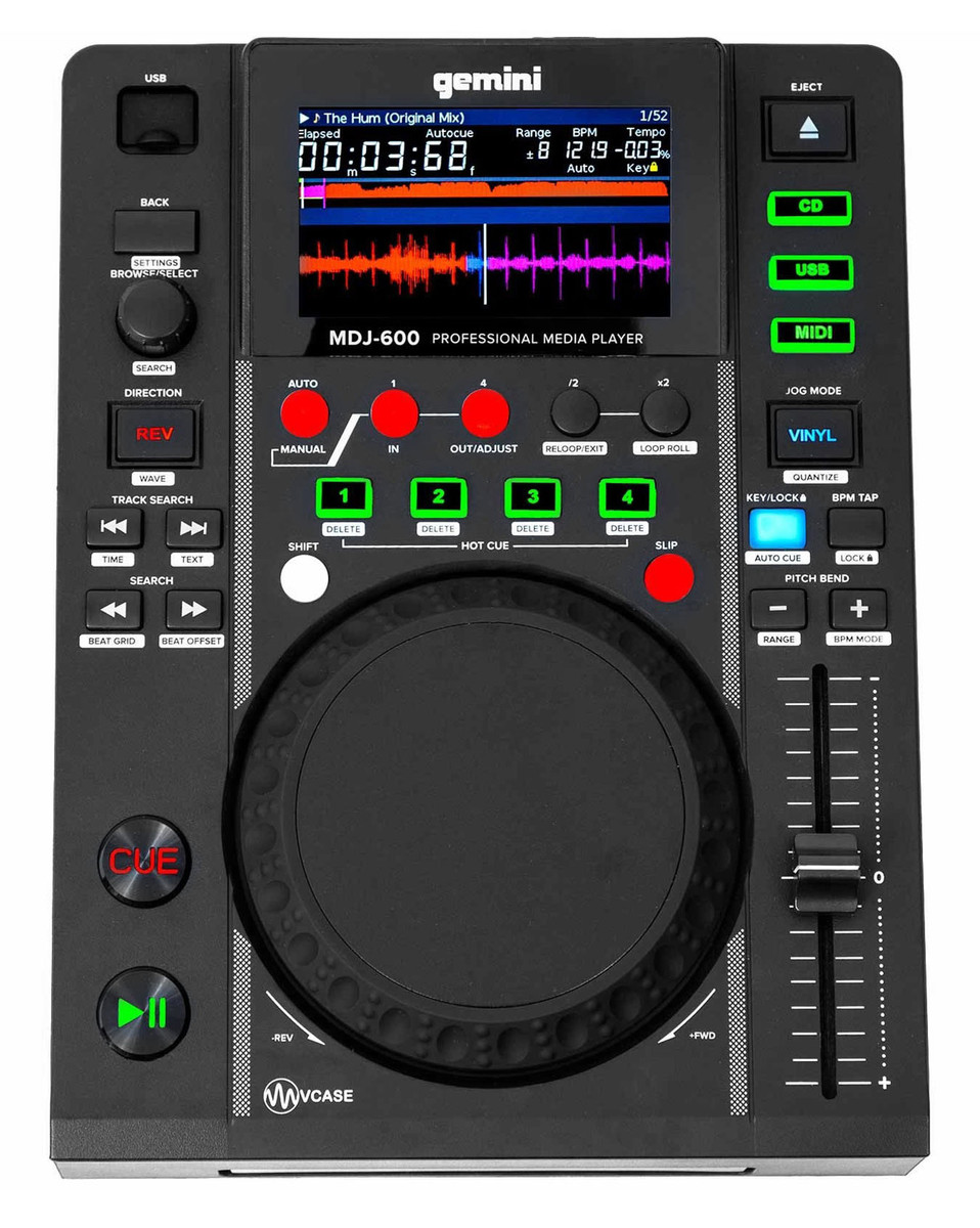 Gemini MDJ600 Tabletop USB/CD Media Player DJ MIDI Controller+Mic+CAMOPACK 339.9