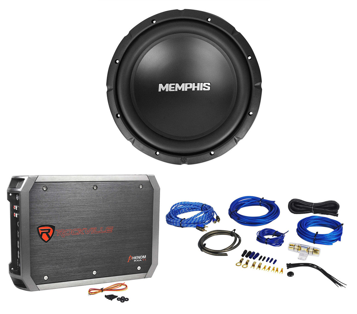 Audio 12" 500w SRX Car Subwoofer Sub+Amplifier+Amp Kit - Rockville Audio