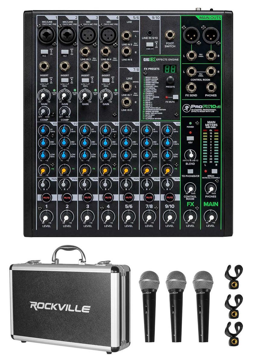 Mackie ProFX10v3 10-Channel Professional Effects Mixer w/USB+(3