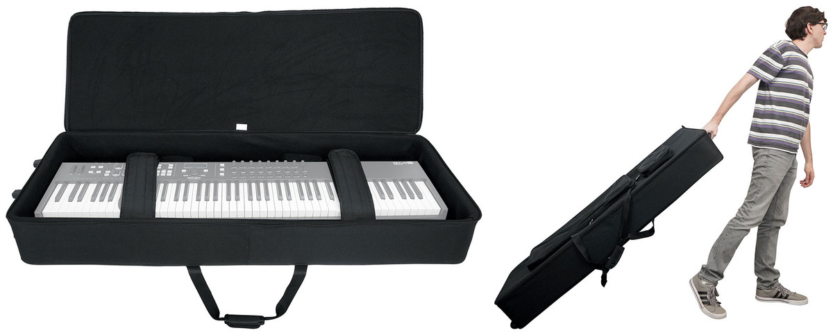 Rockville Rolling Bag Keyboard Case w/Wheels+Handle For Roland