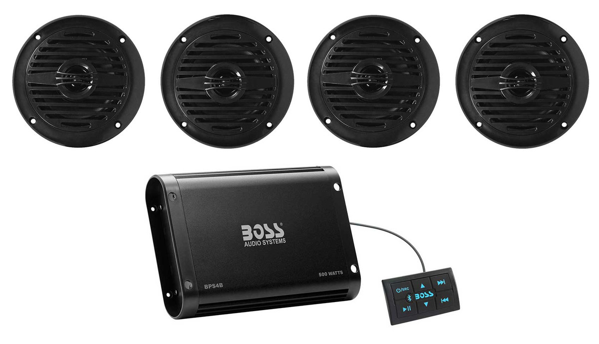 Boss BPS4B 500W 4 Channel Bluetooth Amplifier+(4) 4