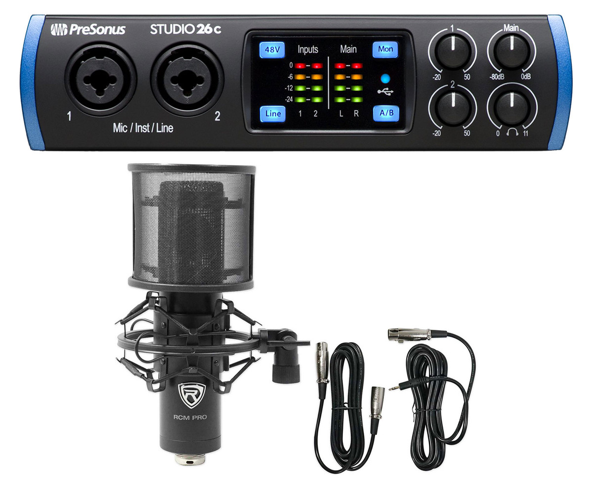 Condenser　2x4　Microphone　kit　Artist　and　One　Artist　with　Studio　XLR　PreSonus　kit　and　Software　One　USB　Software　Audio/MIDI　Studio　Interface　Studio　Type-C　Interface　26c　26c　Studio　Type-C　USB　with　色々な　Microphone