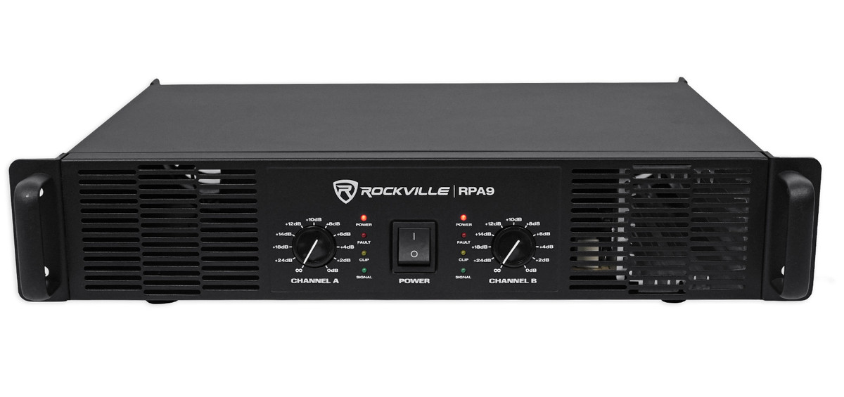 Rockville RPA9 3000 Watt Peak / 800w RMS 2 Channel Power Amplifier Pro/DJ  Amp