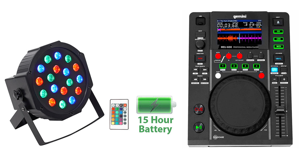 Gemini MDJ-600 USB/CD Media Player DJ MIDI Controller+Battery Par