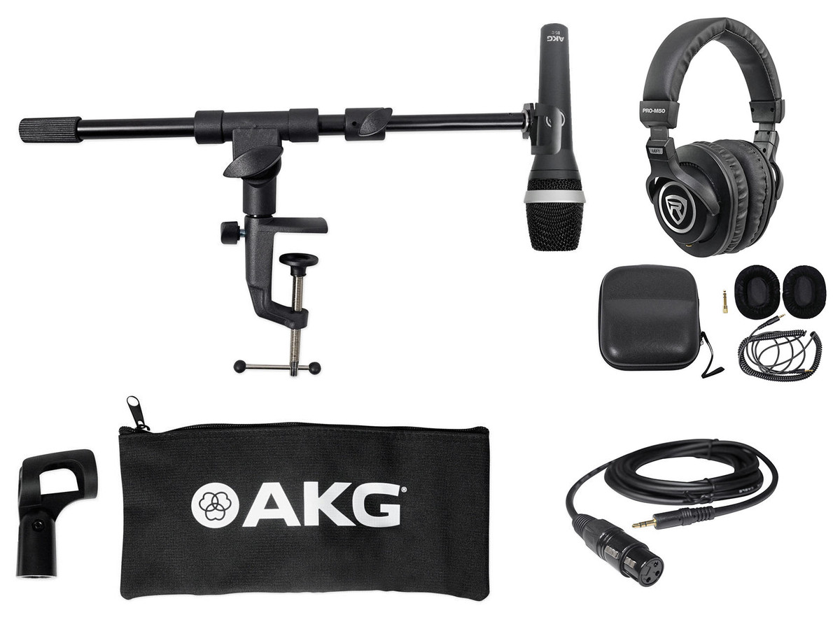 AKG D5 C PC Podcasting Podcast Bundle w/ Microphone+Boom Arm+