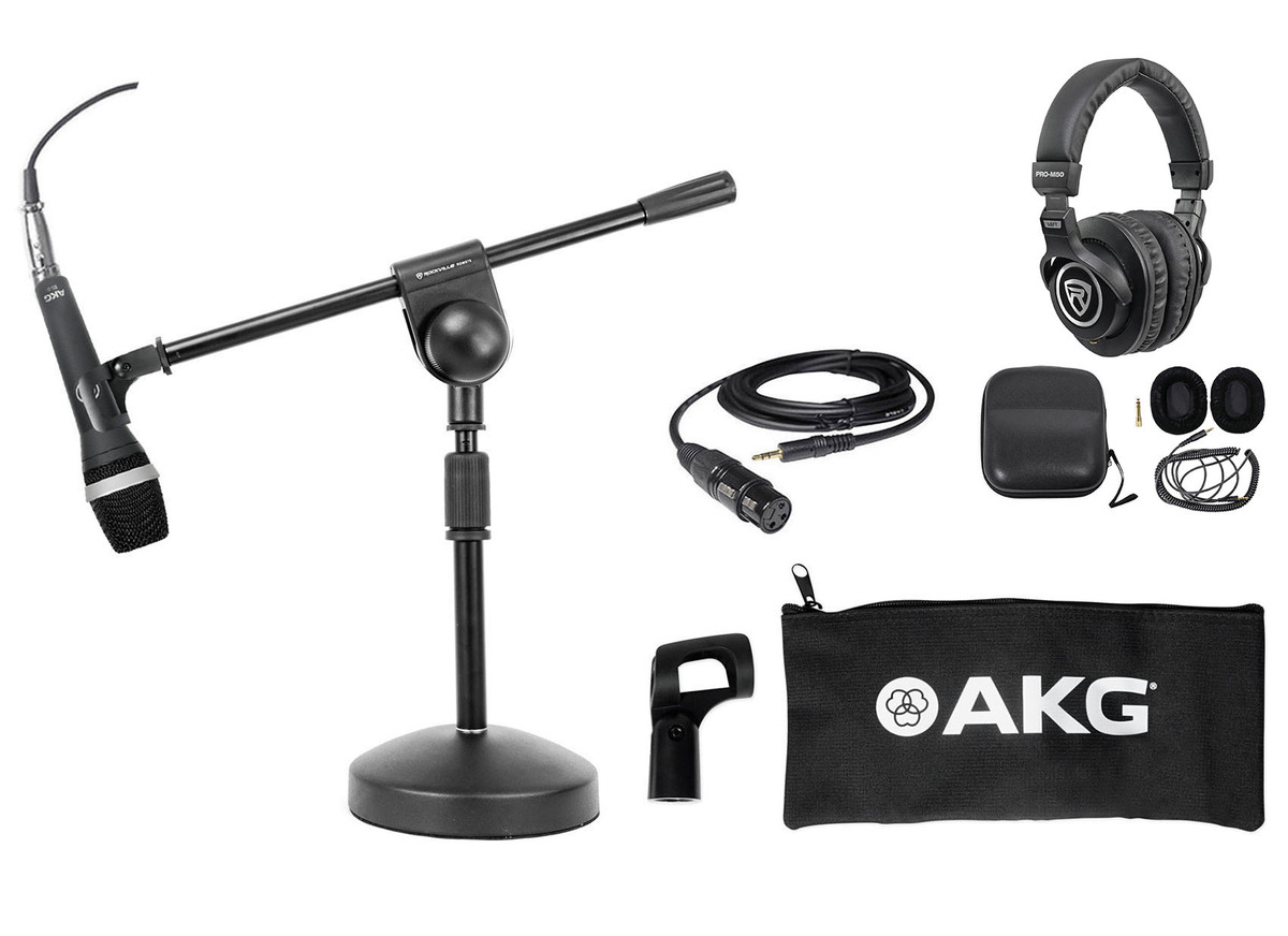 AKG D5 C PC Podcasting Podcast Microphone+Desk Stand w/Boom+