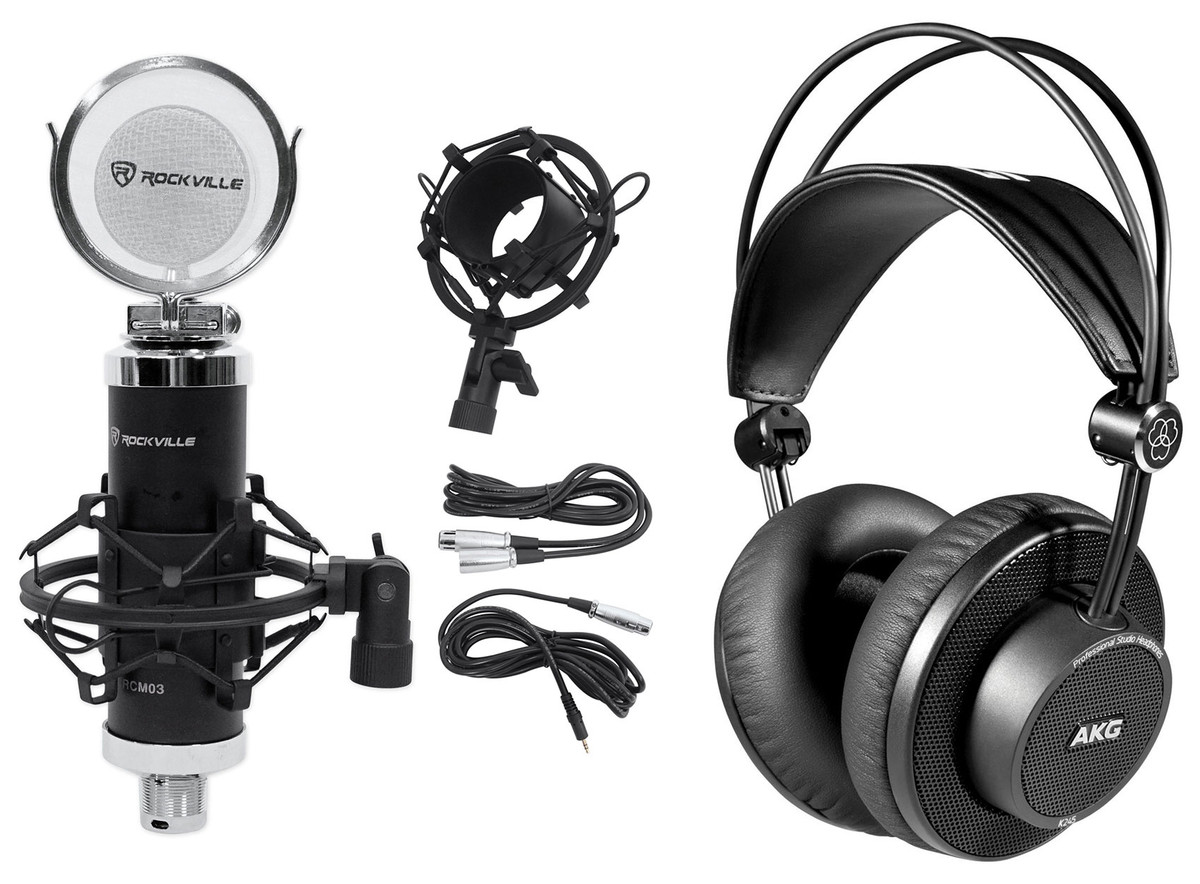 AKG K245 Over-Ear Recording Studio Monitor Headphones+Mic+