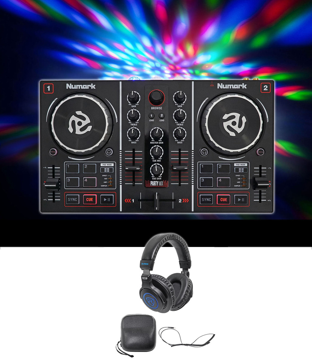 Numark Party Mix Serato DJ Controller Built In Light Show+Sound  Card+Headphones