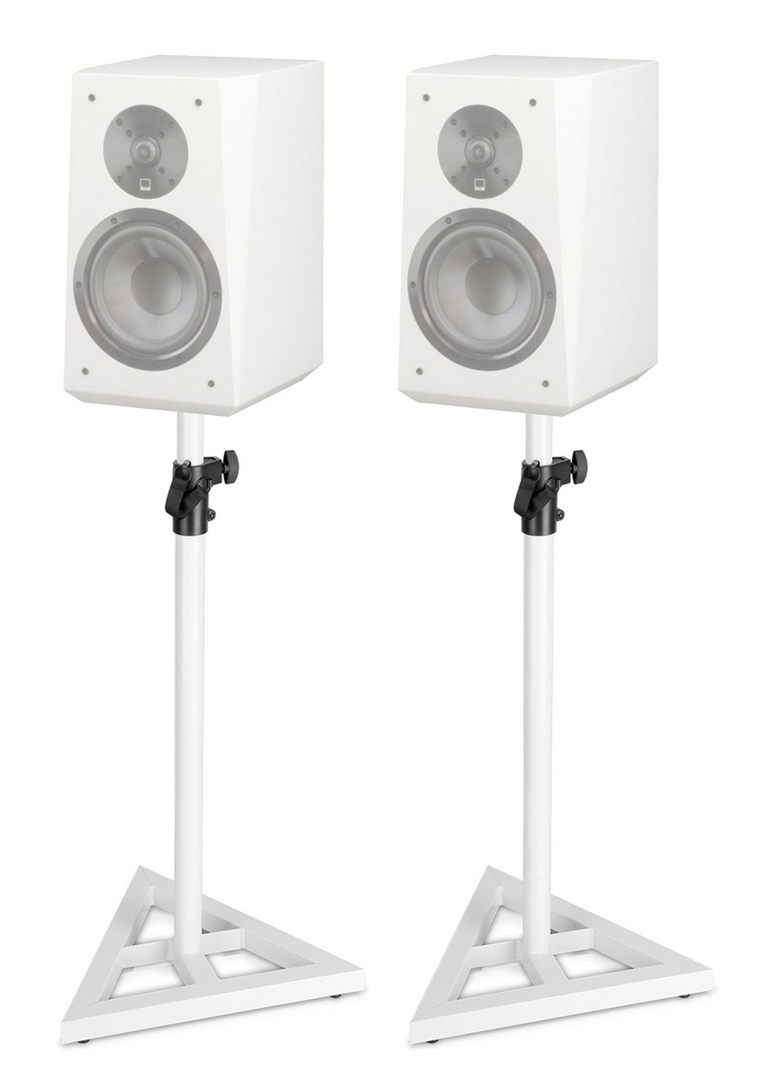 Pair White Stands w/Adjustable Height For SVS Prime Satellite Bookshelf