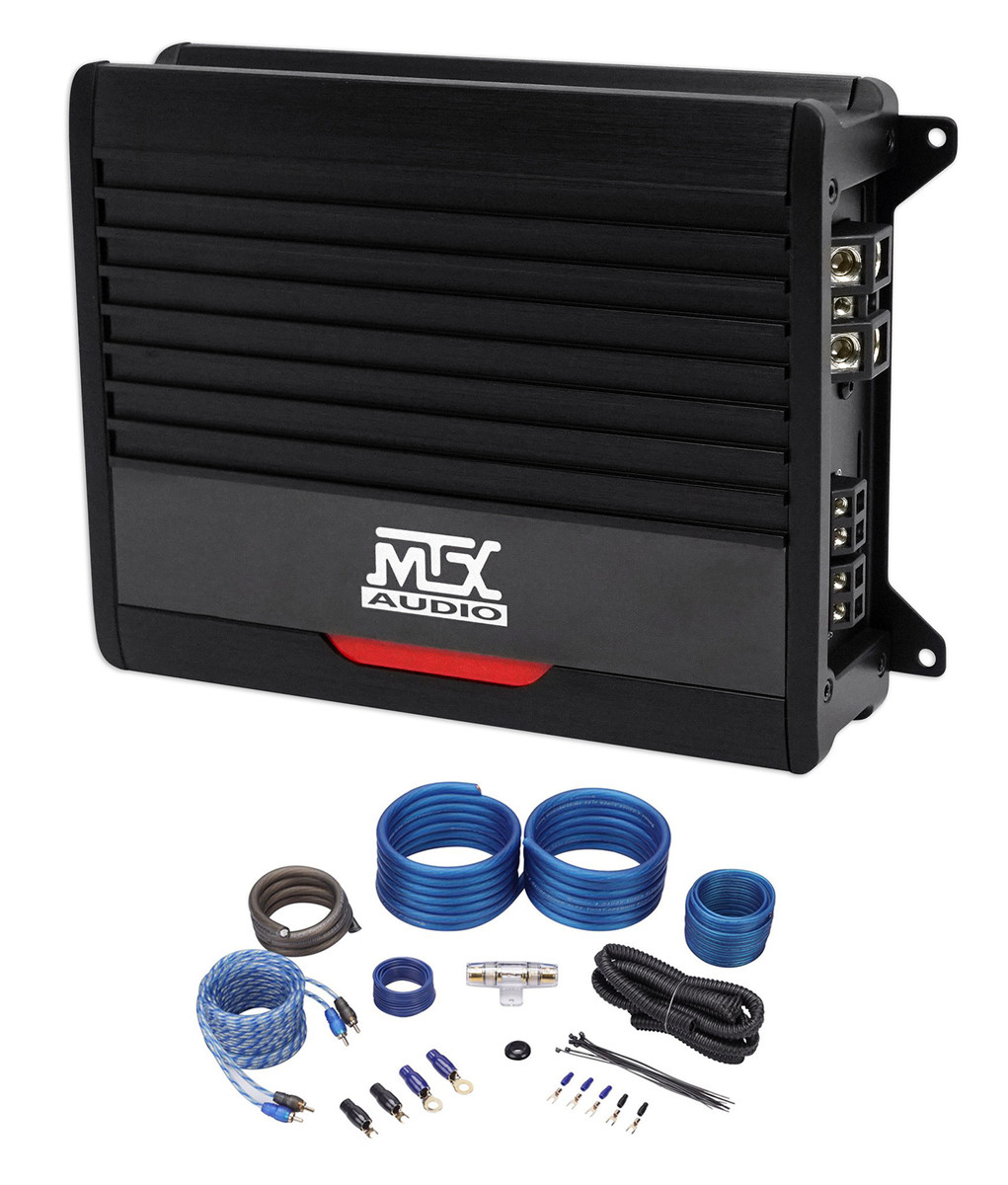 MTX THUNDER500.1 500 Watt RMS Mono Class D 2-Ohm Car Audio Amplifier+Amp Kit