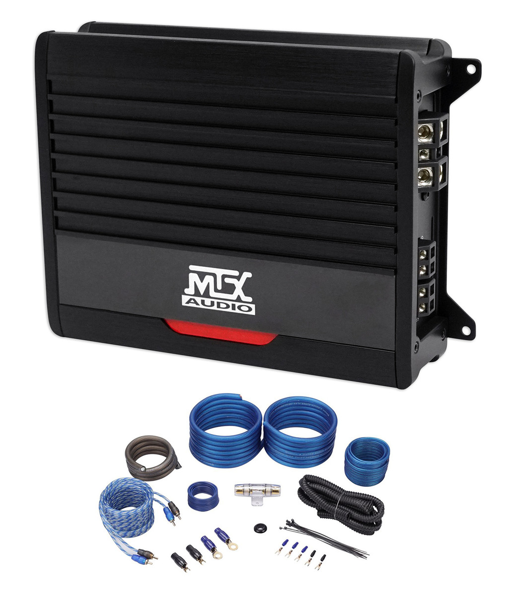 MTX THUNDER500.1 500 Watt RMS Mono Class 2-Ohm Car Audio Amplifier+Amp Kit - Rockville Audio