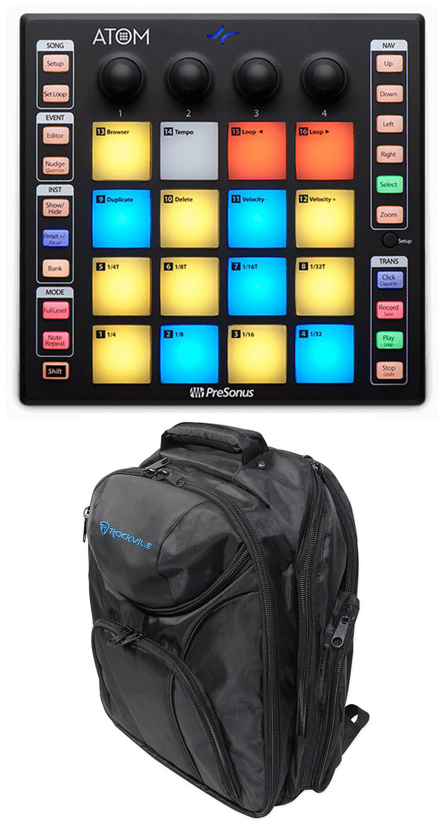 PRESONUS ATOM 16 Pad USB MIDI RGB DJ Controller+Studio One Software+Backpack