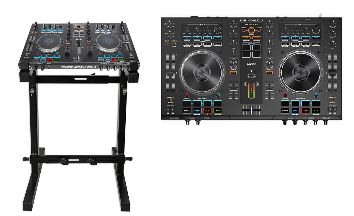 DENON MC4000 2-Deck Serato DJ Controller w/ USB Interface+Portable Stand -  Rockville Audio