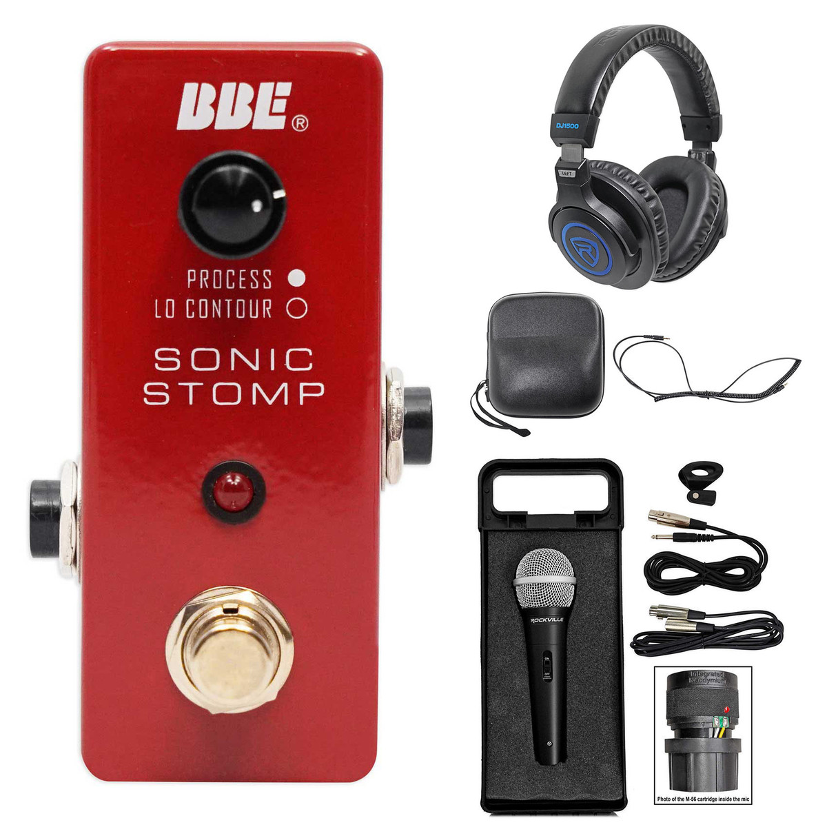 BBE MS-92 Mini Sonic Stomp Sonic Maximizer Stomp Pedal+Headphones+