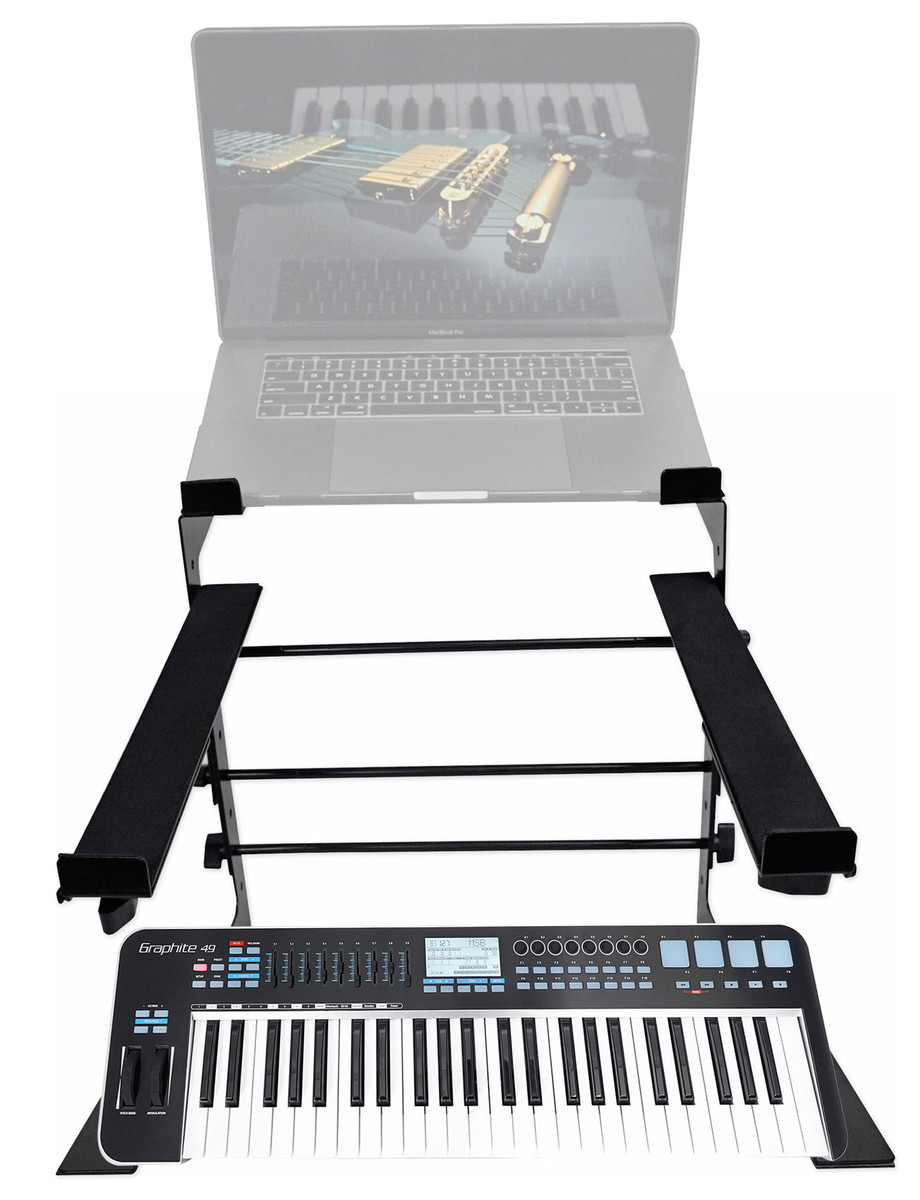 Samson Graphite 49 Key USB MIDI DJ Keyboard Controller+Dual Shelf