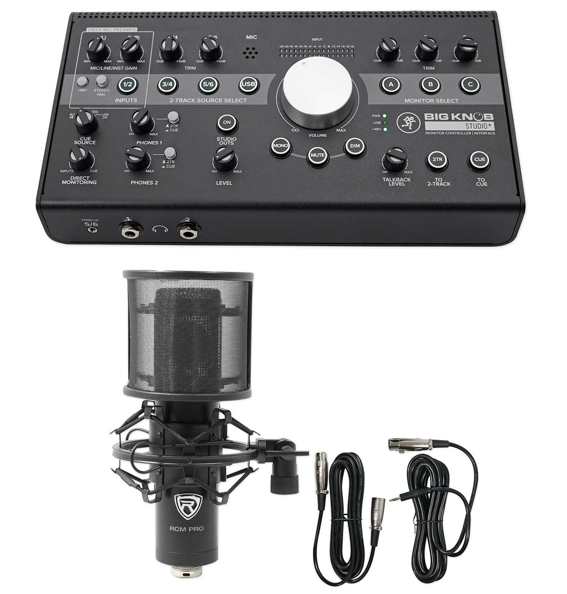 Mackie Big Knob Studio + Plus 4x3 Studio Monitor Controller  Interface+Mic+Mount