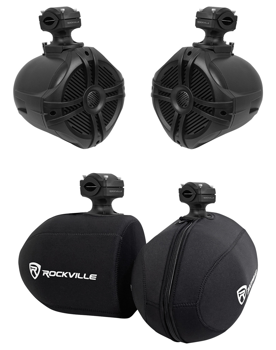 2 Rockville RWB70B Black 6.5" 360° Swivel Marine Wakeboard Tower