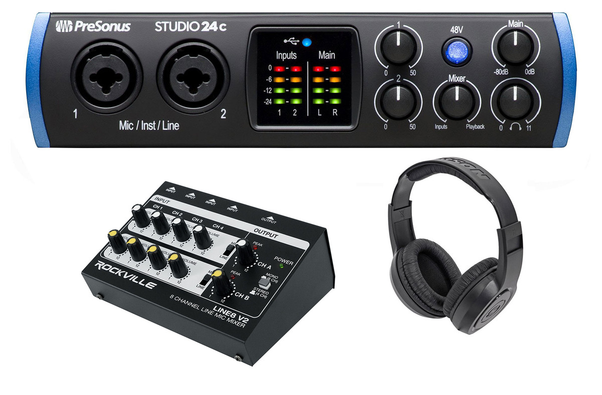 Presonus STUDIO 24C 2x2 USB-C Audio MIDI Recording Interface+Mixer