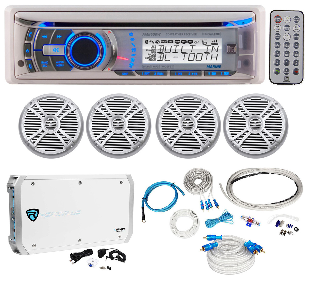 marine bluetooth amp and speakers