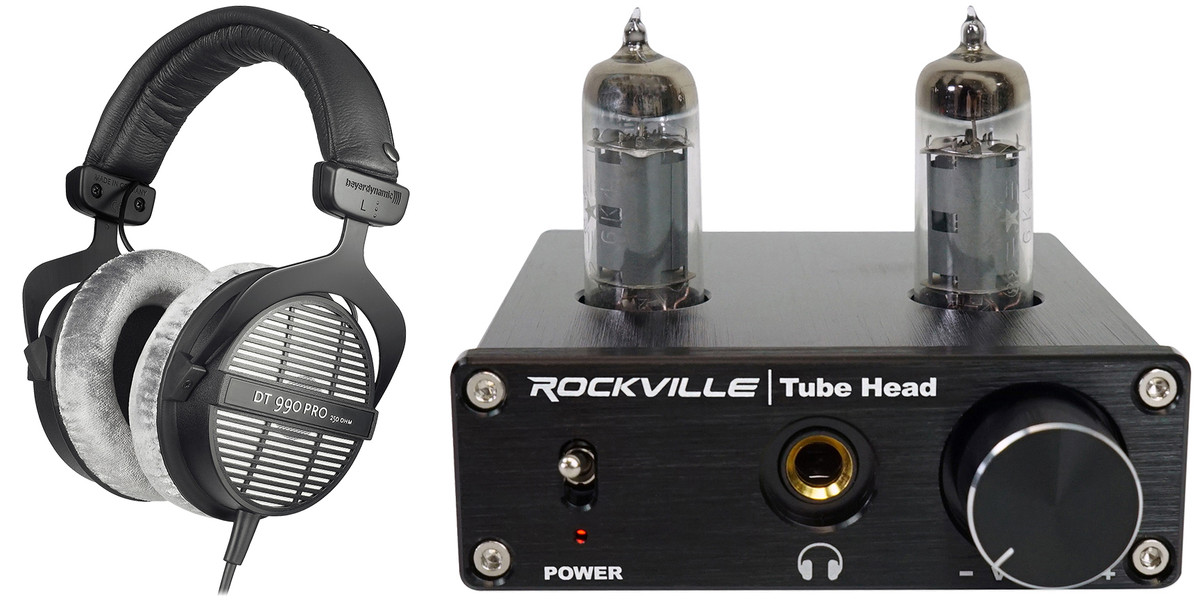 Beyerdynamic DT-990-PRO-250 Open Back Studio Headphones + Tube Headphone  Amp - Rockville Audio