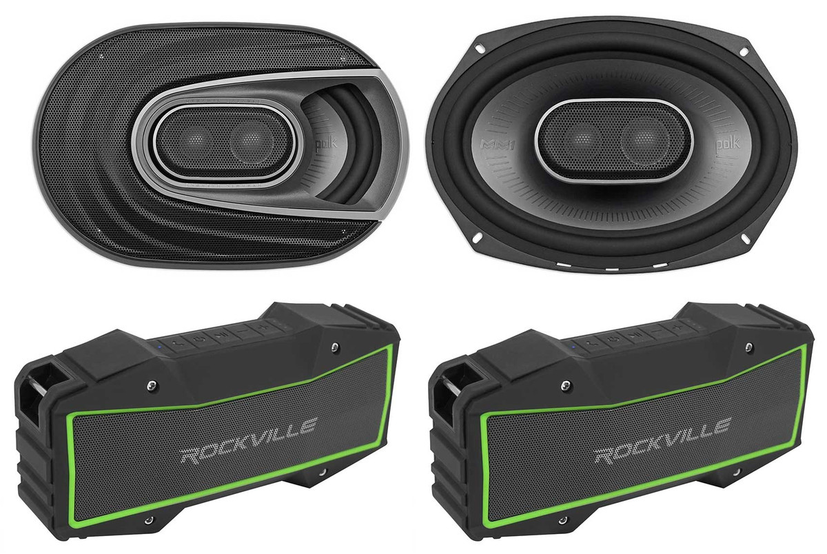 2 Polk Audio MM692 6x9” 900 Watt Car/Marine Speakers+2 Stereo