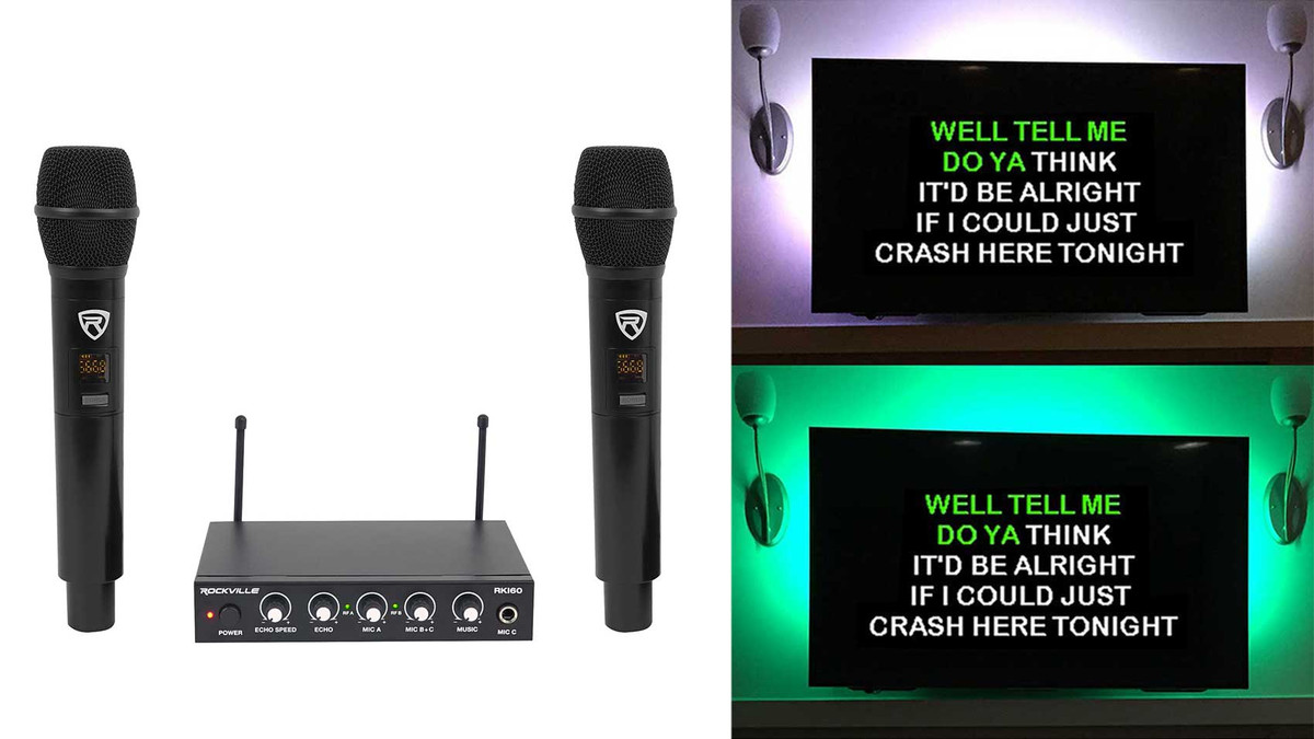 Rockville RKI60 Karaoke Dual Microphone System 4  ipad/iphone/Android/Laptop/TV