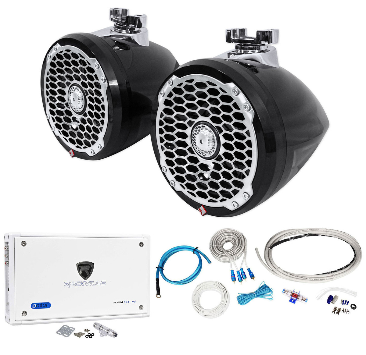 2) Rockford Fosgate PM2652W-MB Wakeboard Marine Speakers+