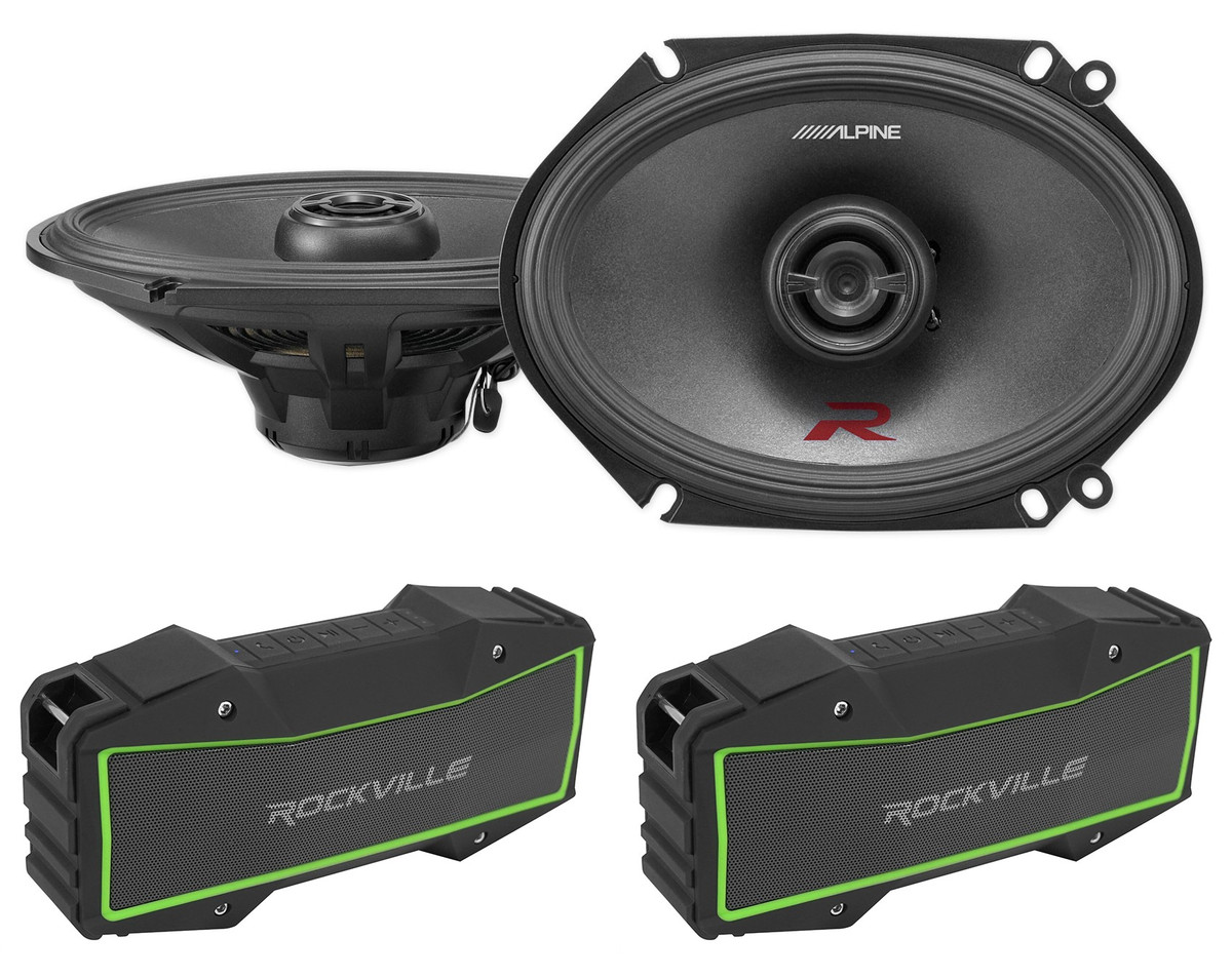 metalen Indirect Inactief Pair Alpine R-S68 6x8" 300 Watt Car Speakers Type-R RS68+(2) Bluetooth  Speakers - Rockville Audio