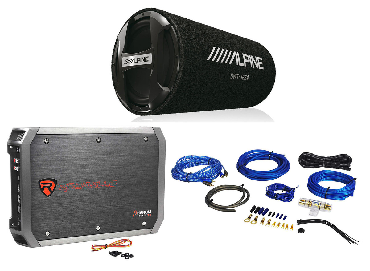 klep calcium enkel en alleen ALPINE SWT-12S4 1000 Watt 12" Car Audio Bass Tube Subwoofer+Amplifier+Amp  Kit - Rockville Audio