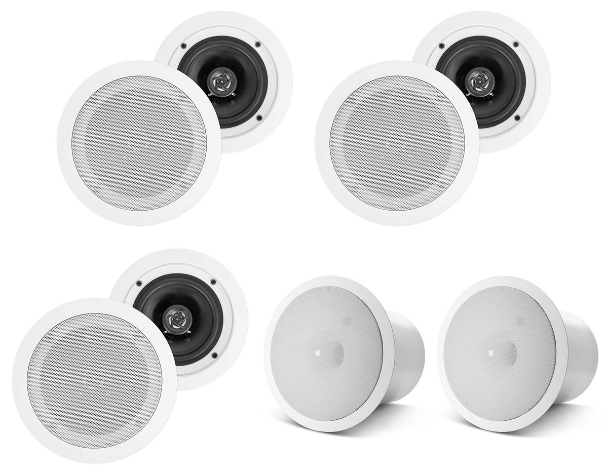6) HC55 300 Watt White In-Ceiling Home Theater Speakers+JBL