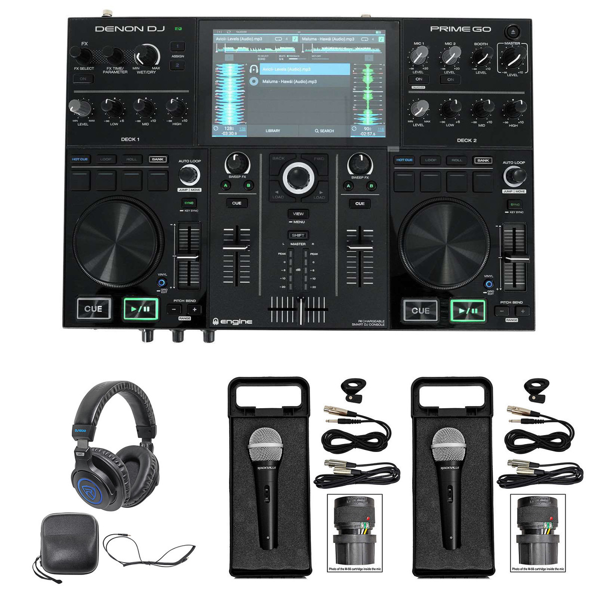 Denon DJ Prime GO Rechargeable 2-Channel Standalone DJ Controller