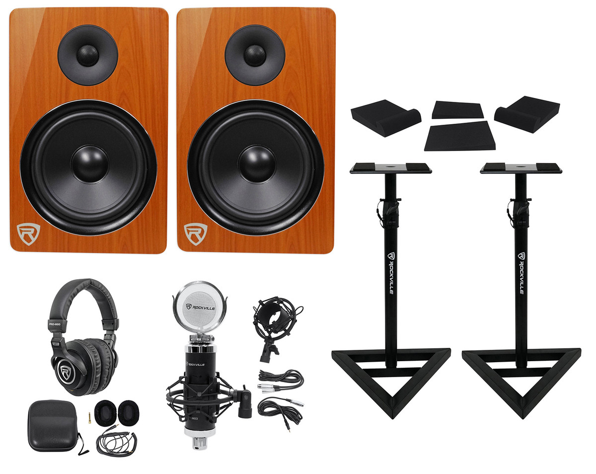 2) Rockville DPM8C inches 600w Dual Active Studio Monitors+