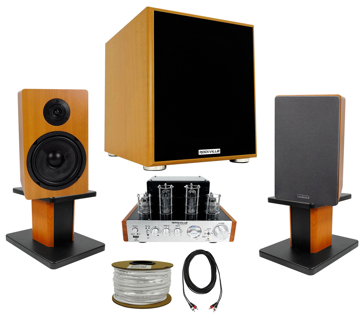 Rockville Home Audio System w/Tube Amp+(2) Bookshelf Speakers