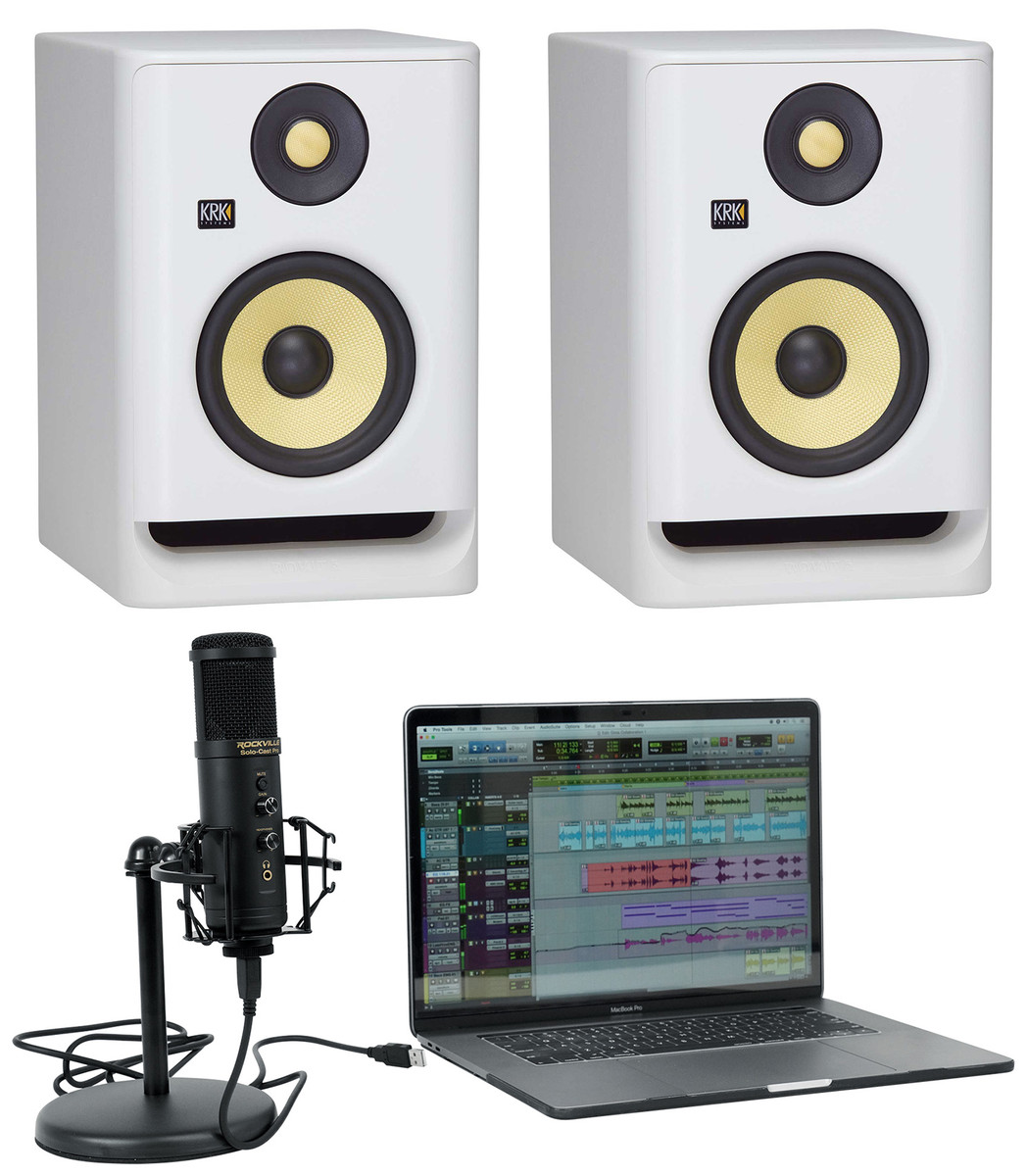 (2) White KRK ROKIT 5 G4 5