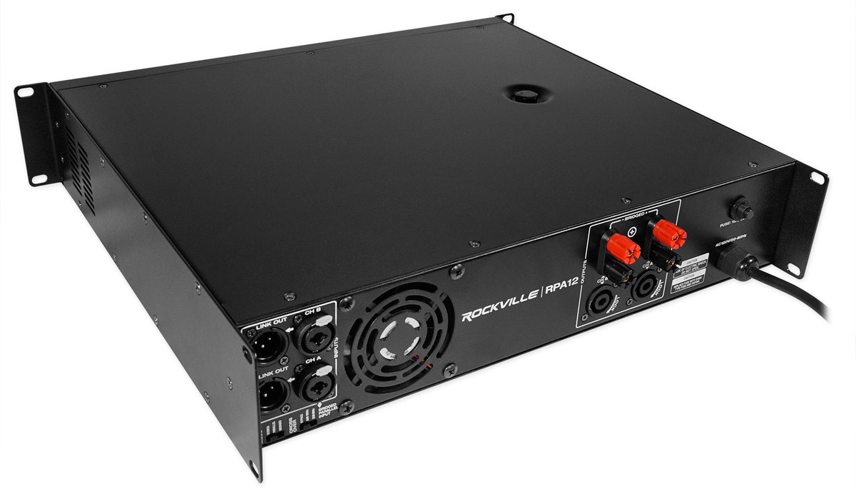 Rockville RPA12 5000w Peak/1400w RMS 2 Channel Power Amplifier Pro/DJ Amp+Cables 325.85