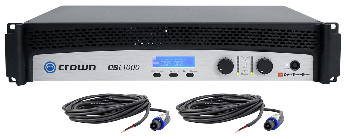 Crown DSI-1000 2-Channel Power Amplifier Cinema Amp 700 Watt Stereo+Speaker  Wire Rockville Audio