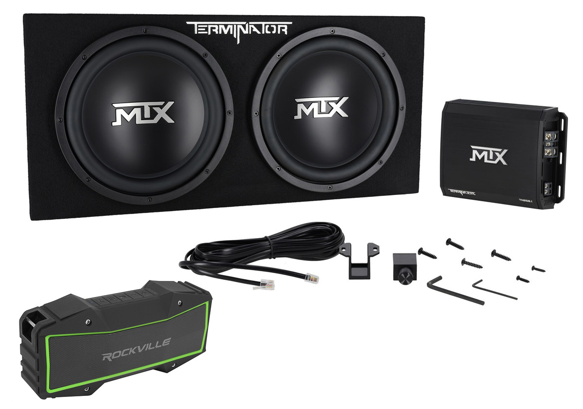 MTX Terminator TNP212D2 1200 Watt 2-Ohm Dual 12” Subwoofers+Box+