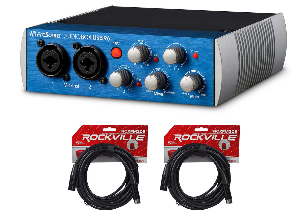 AUDIOBOX USB 96 2x2 Bus-powered 2.0 Recording Interface+Cables - Rockville Audio
