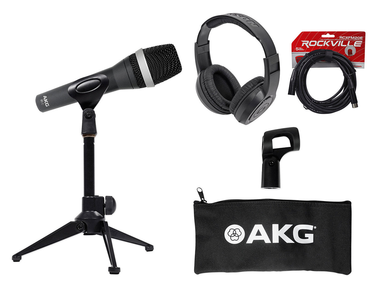 AKG D5 C Pro Dynamic Cardioid Vocal Microphone D5C+Desk Stand+