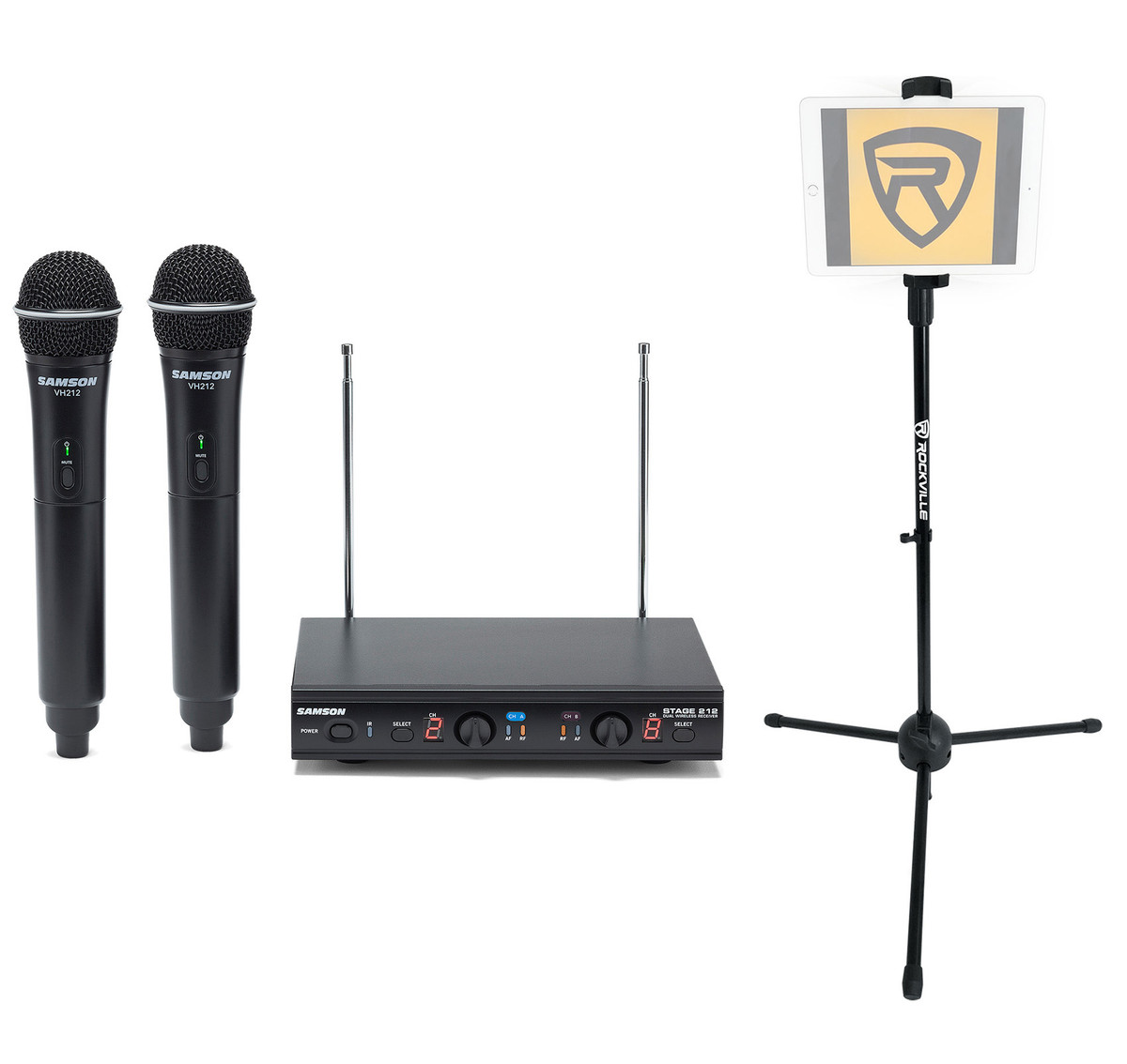 Samson Stage 200 Dual-Channel Handheld VHF Wireless System with Two Q6  Dynamic Microphones (Group A) by Samson Technologies 