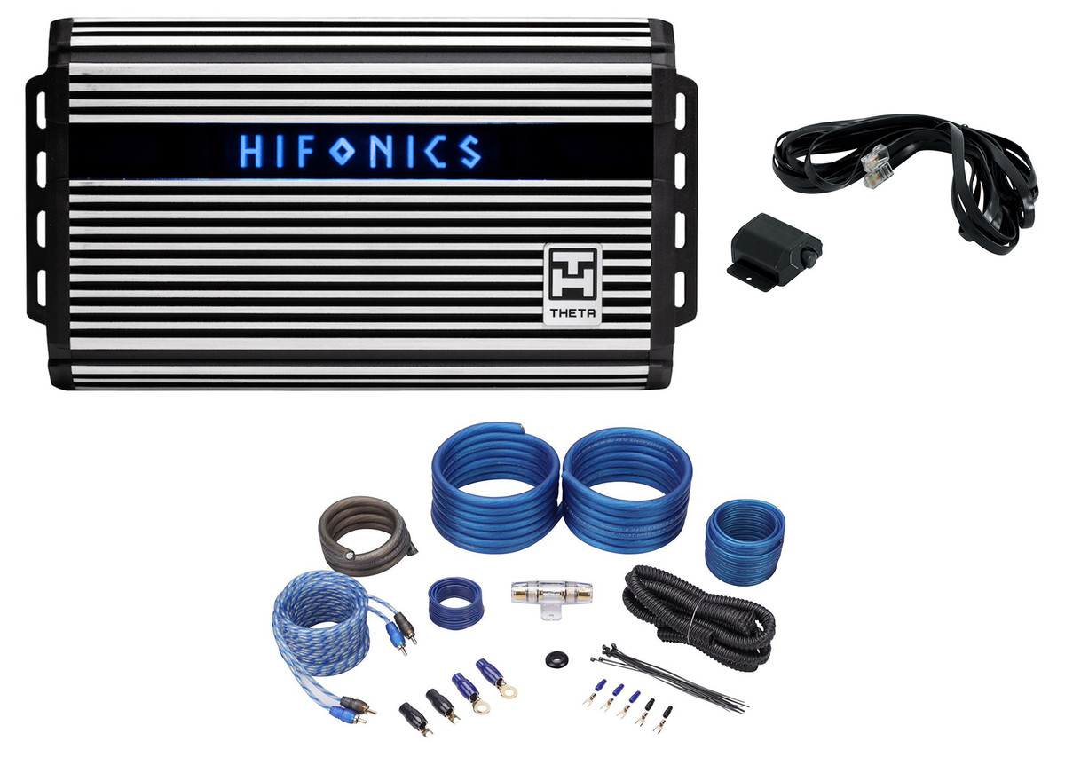 Hifonics ZTH-1225.1D Zeus 1200w Mono Class D Compact Car Audio  Amplifier+Amp Kit