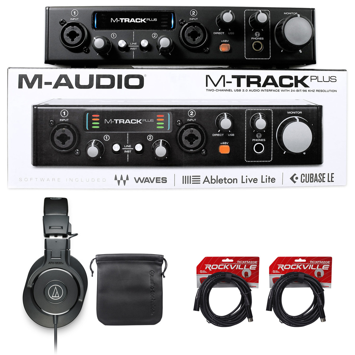 M-Audio M-TRACK PLUS 2-Ch USB Audio/MIDI Recording Interface+