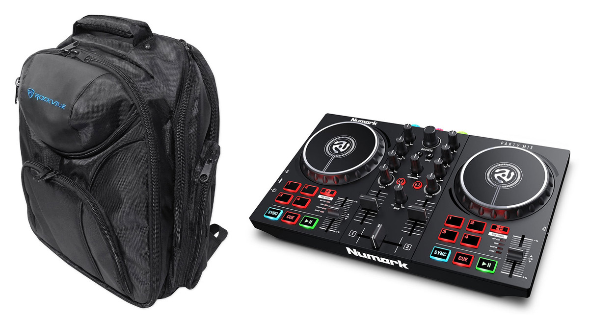 Numark Party Mix II Serato DJ Controller w/ Light Show/2-Band EQ+Travel  Backpack