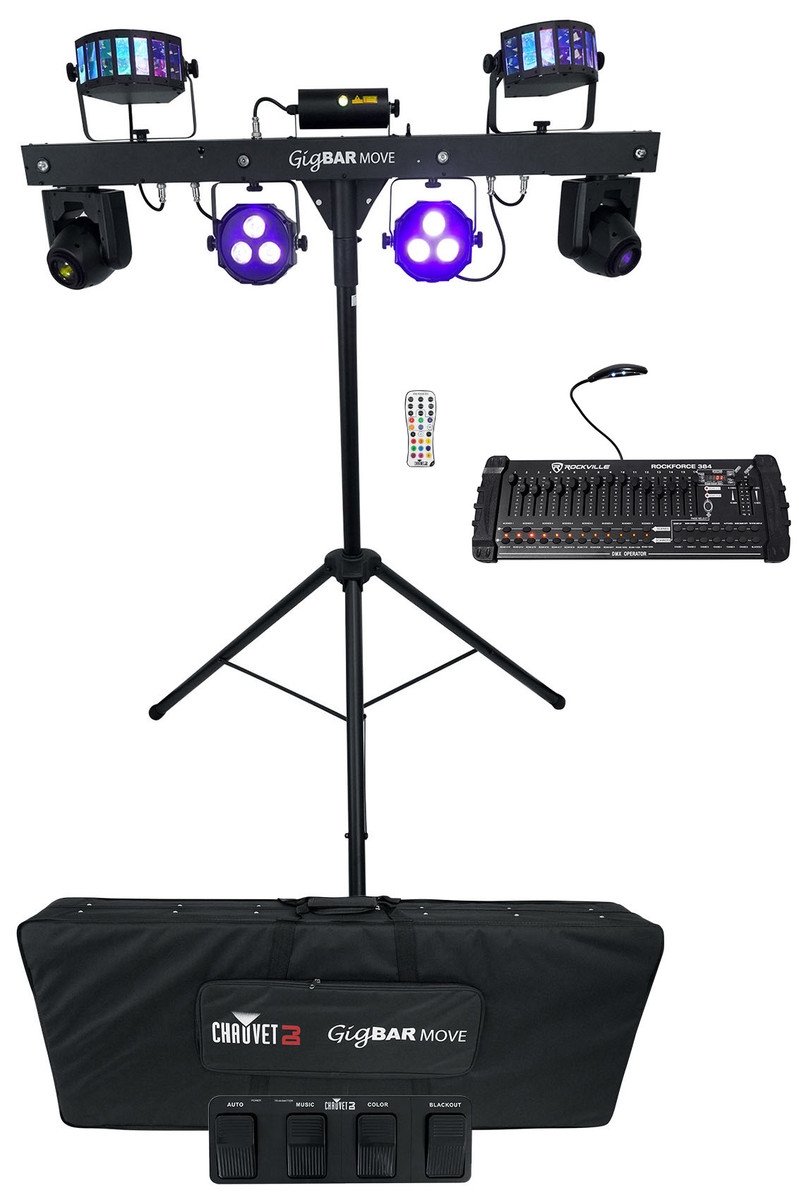 Chauvet Gig Bar Move Moving Head Derby Strobe Laser Lights+