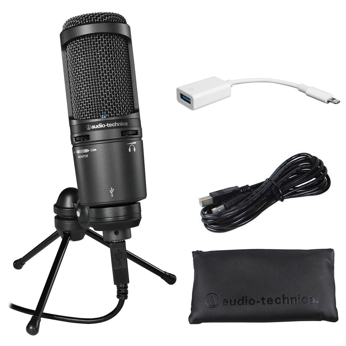 Audio Technica AT2020USB+ PLUS USB Recording Microphone + iPhone/iPad Cable