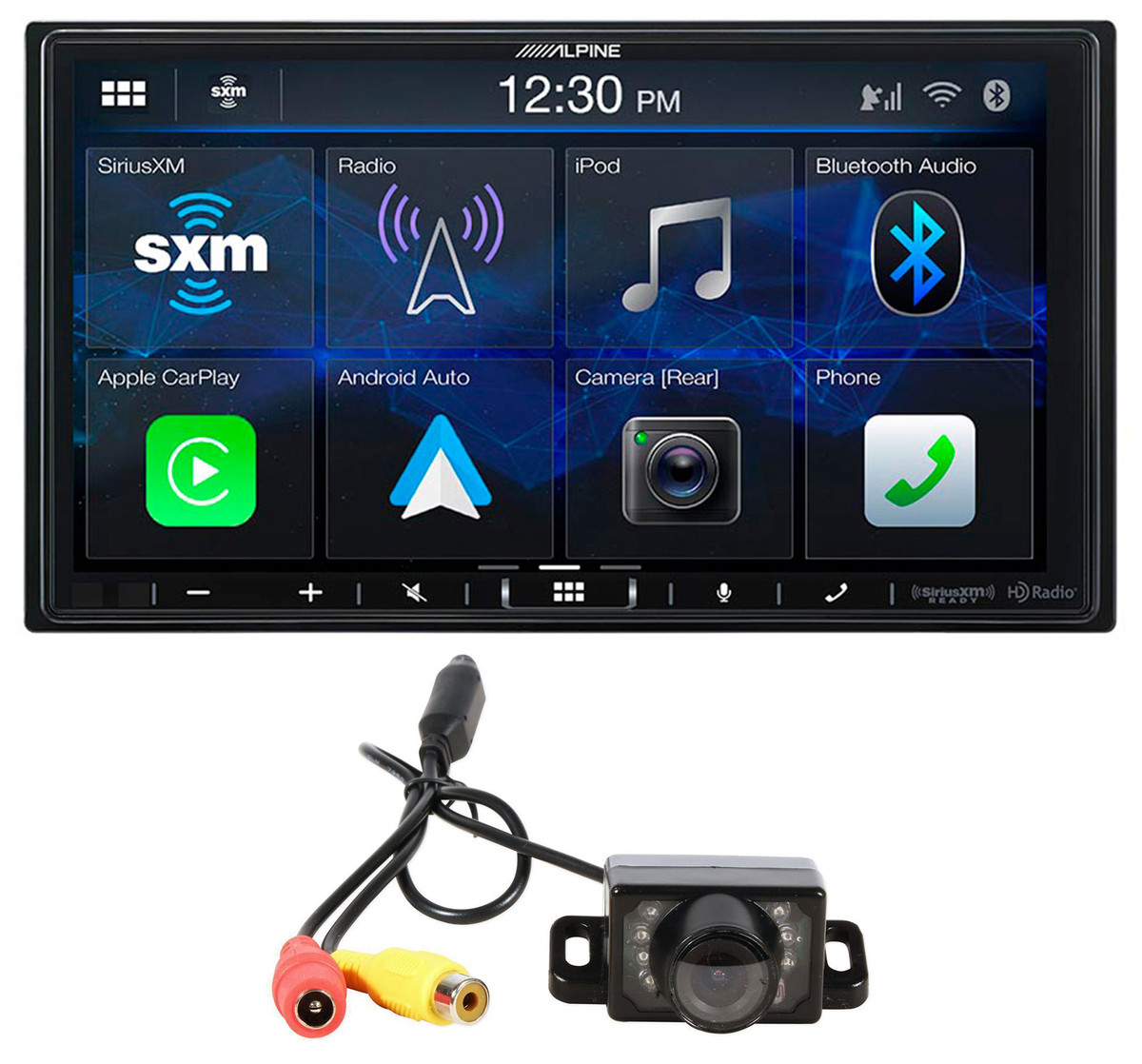 ALPINE iLX-407 7" Car Monitor Carplay Android Auto Receiver HD Radio  Camera Rockville Audio