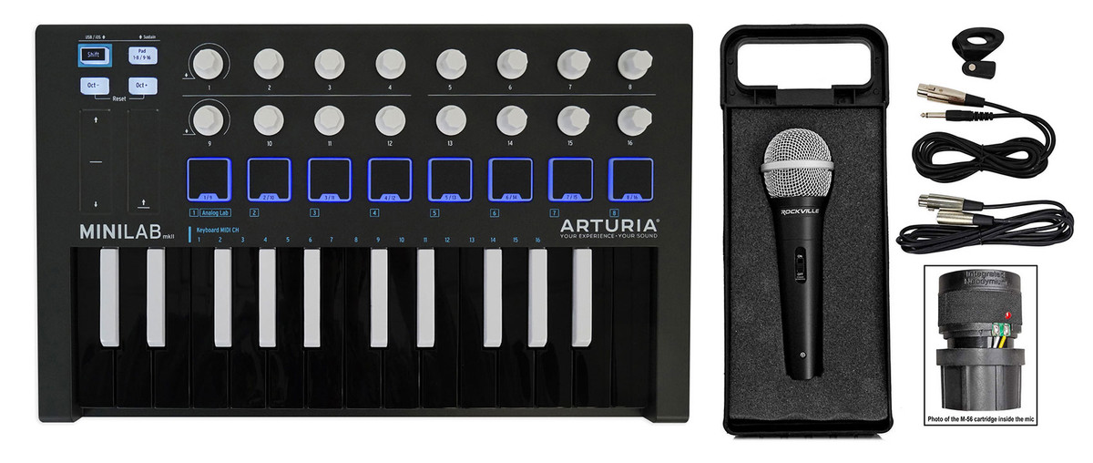 Arturia Minilab MkII Inverted Bus Powered 25-Key Keyboard  Controller+Microphone