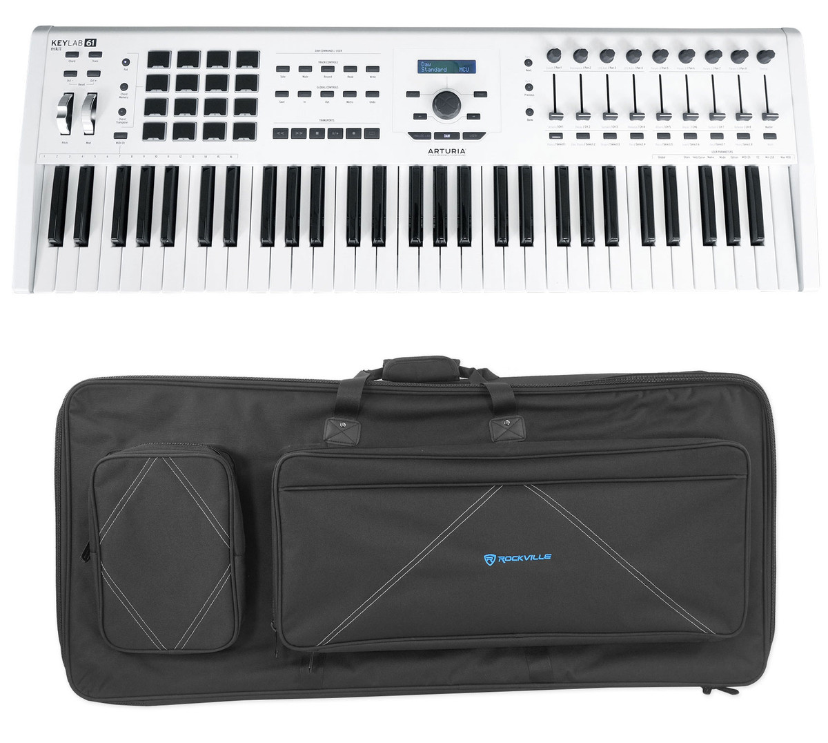 Arturia KeyLab 61 MkII White 61-Key Music Production Keyboard Controller +  Bag